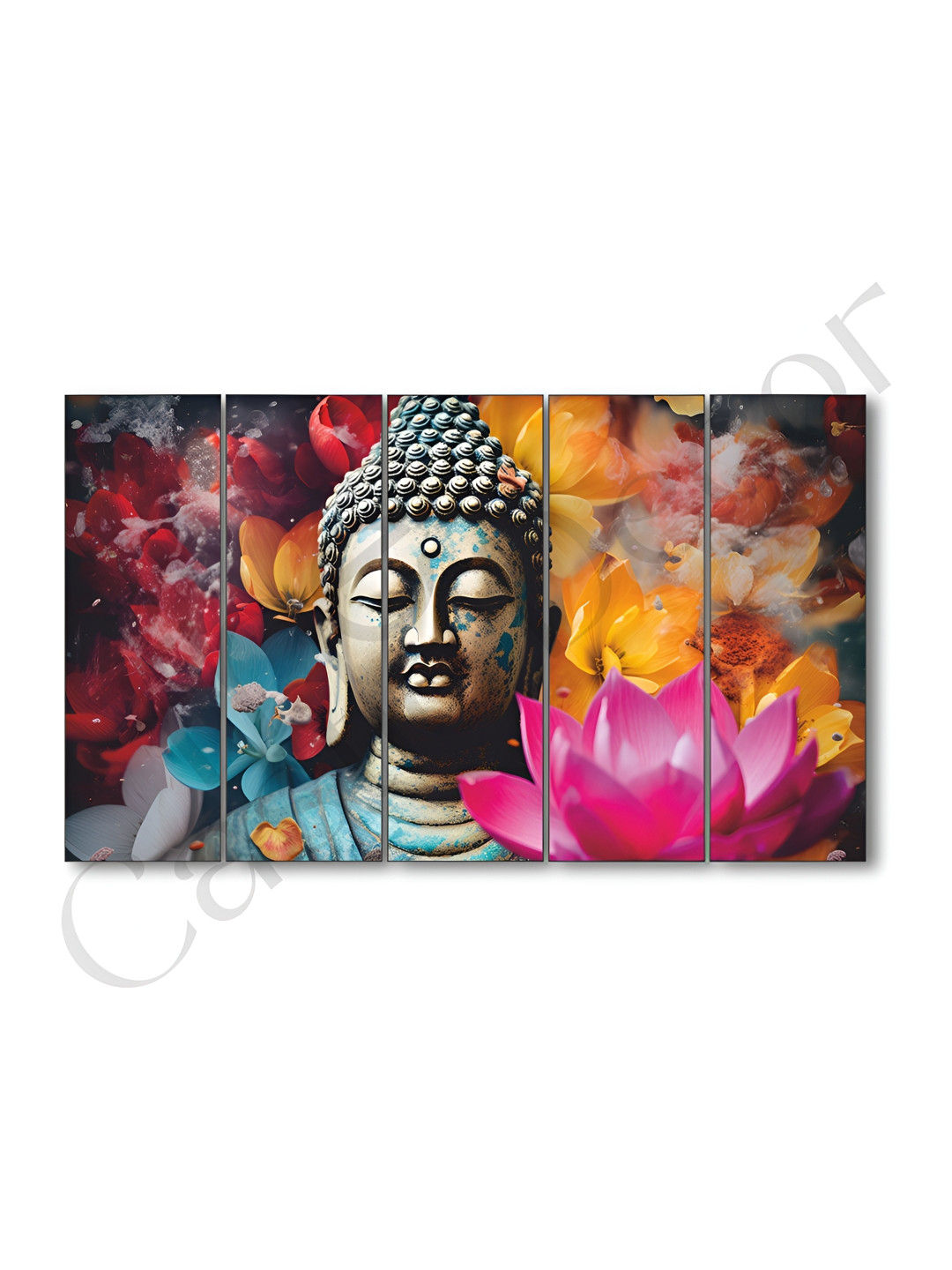 The Castle Decor Paper 5 Piece Wall Rectangle Paintings Wall Art - 27 x 48In