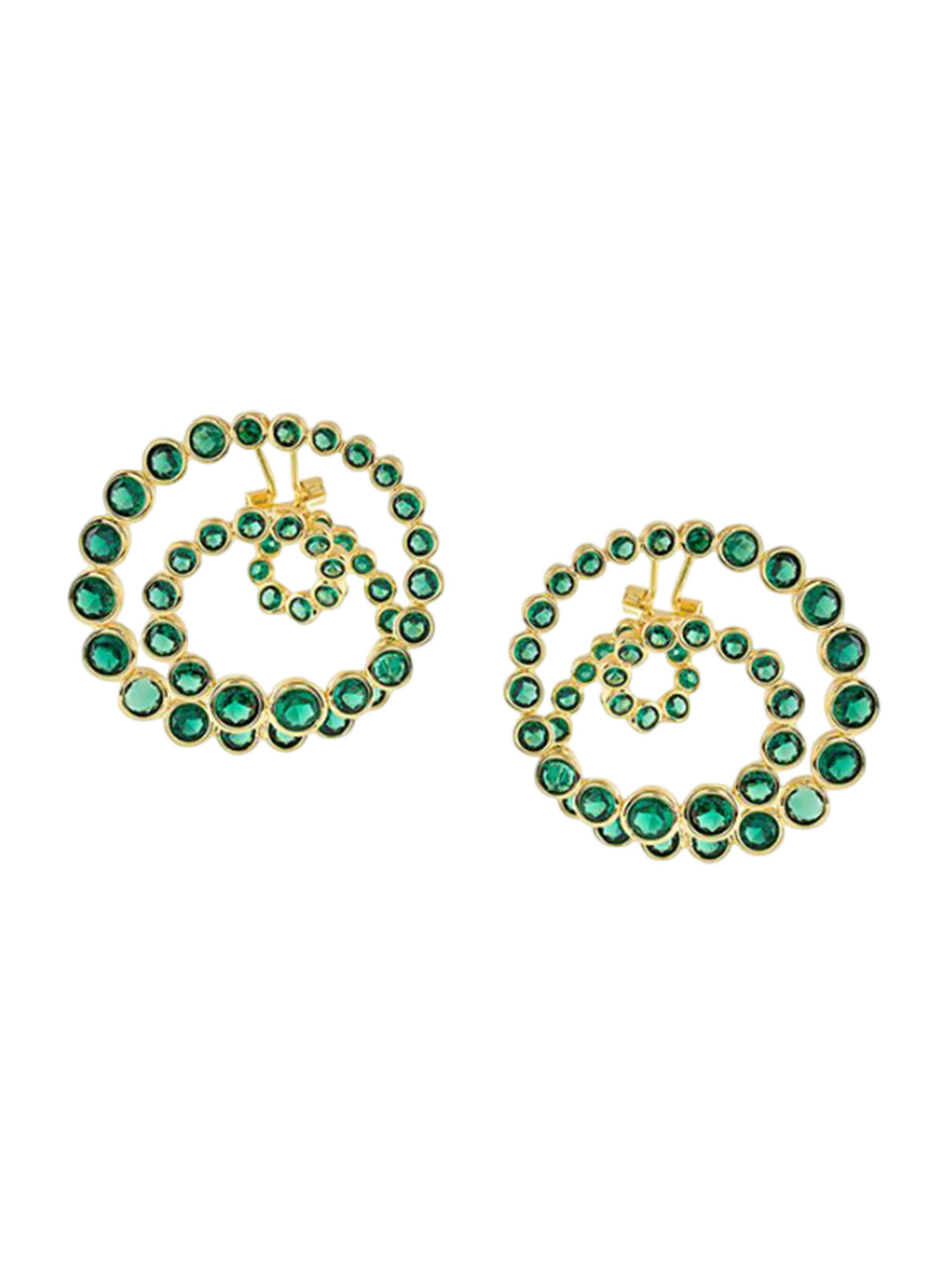 Isharya 18Kt Gold Plated Crystals Studded Galaxy Spiral Statement Studs Earrings