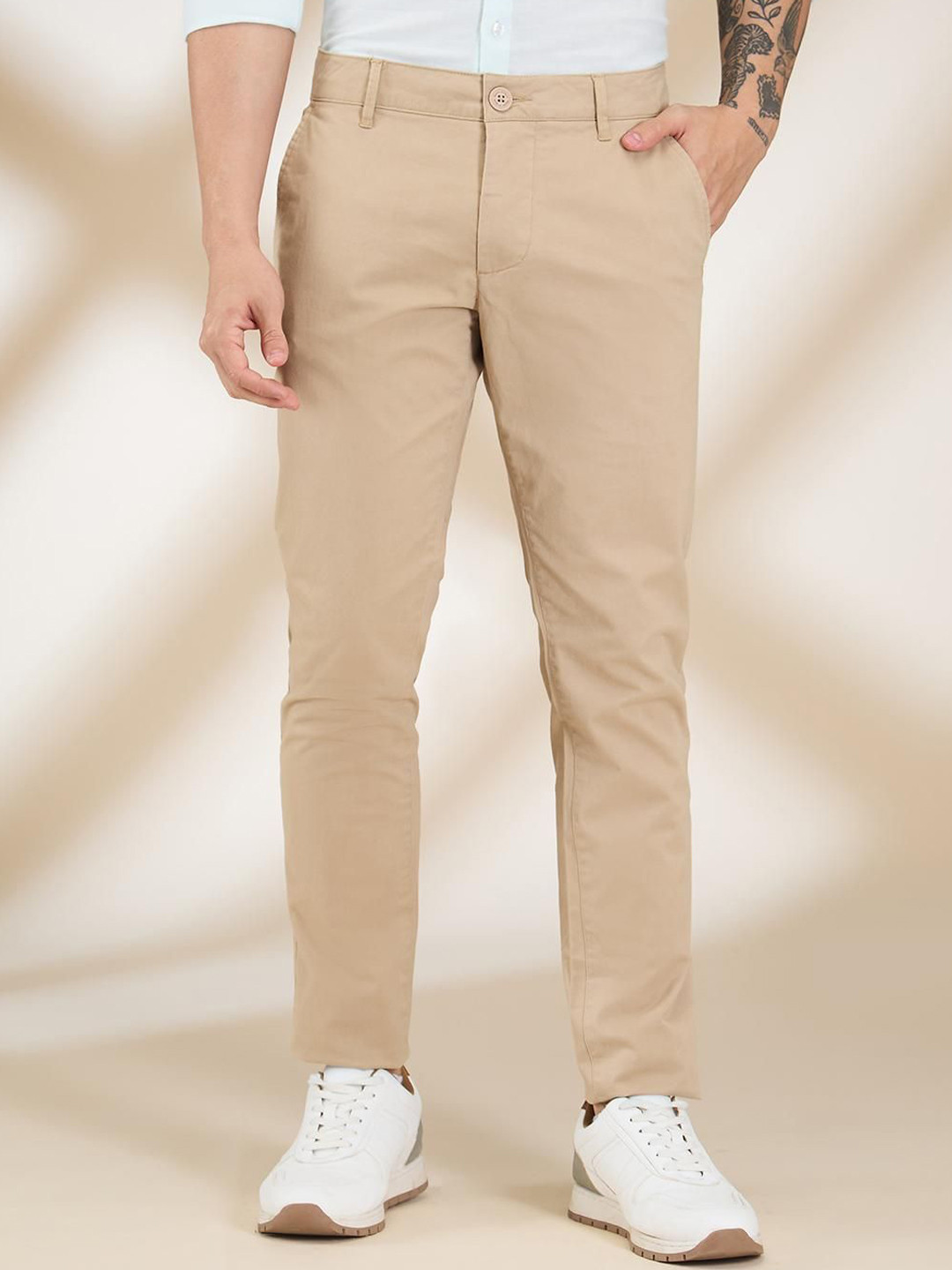 Being Human Men Slim Fit Mid-Rise Regular Trousers