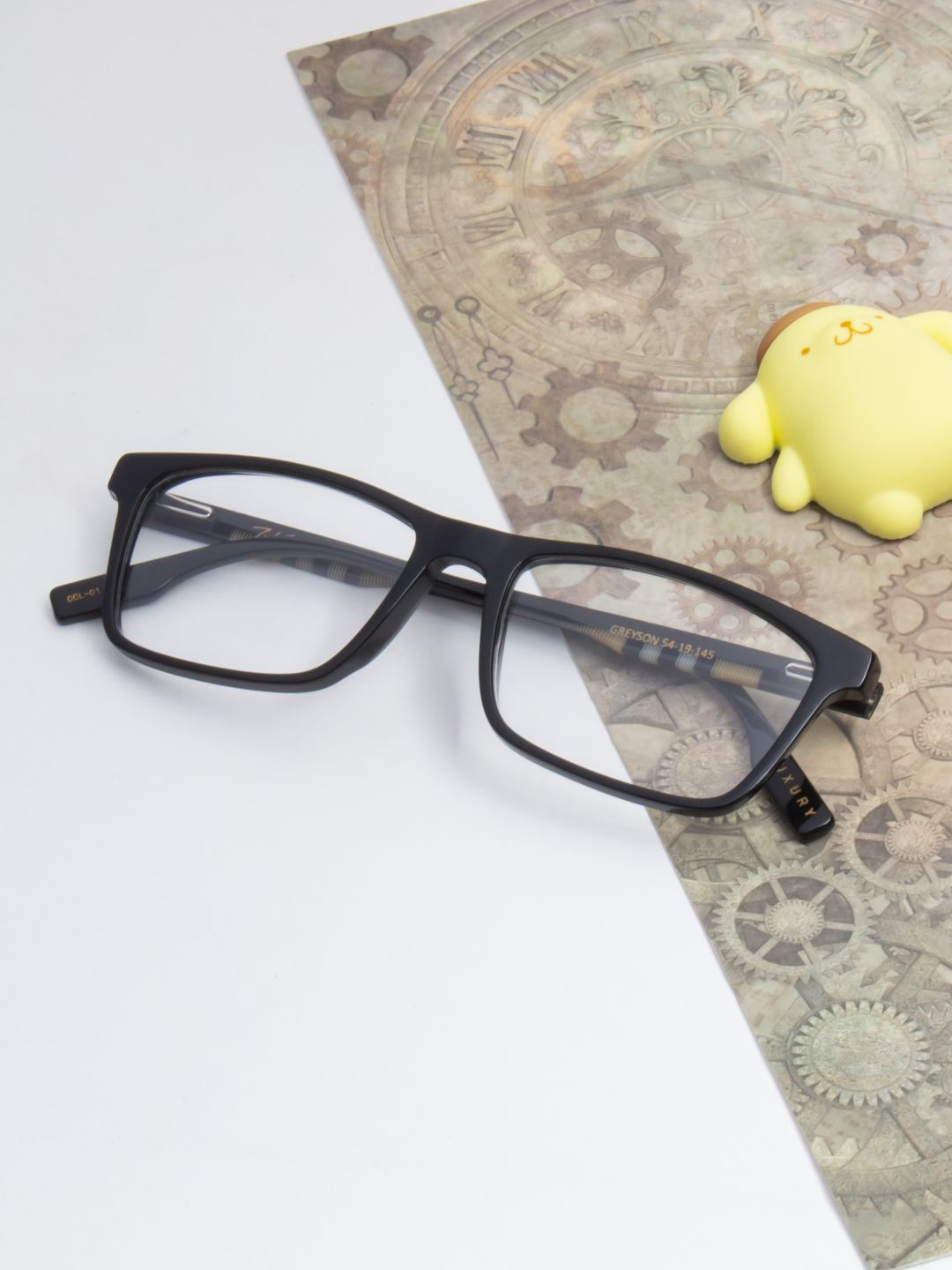 Ted Smith Unisex Black Rectangle Iconic Acetate Frames