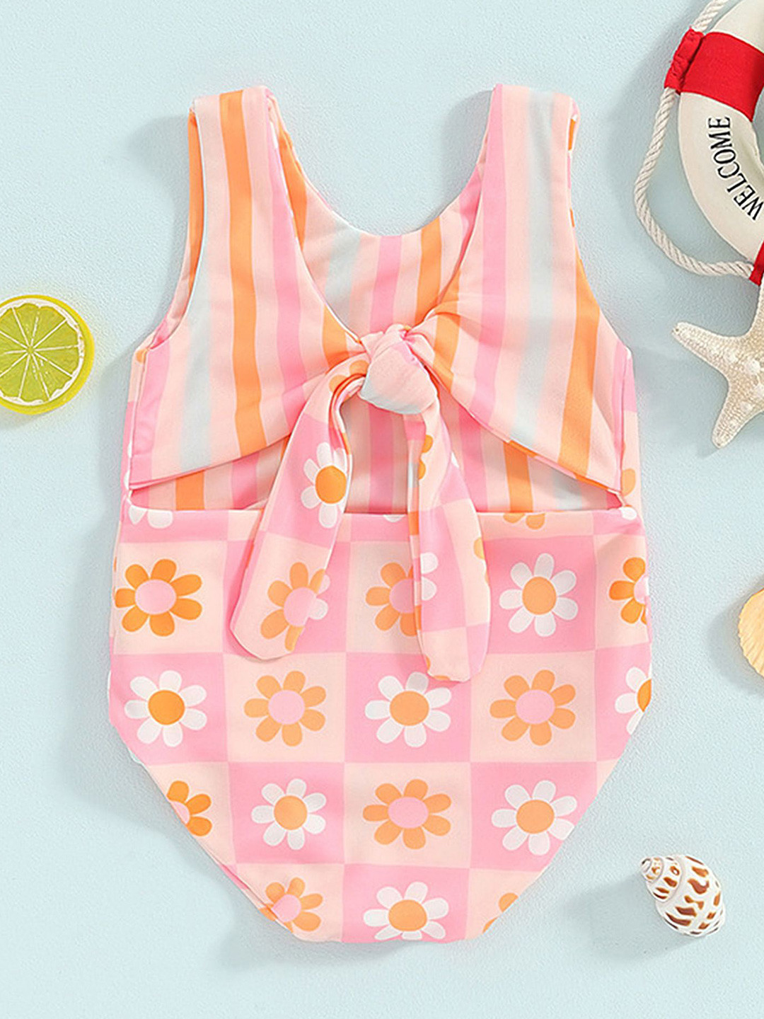 LULU & SKY Floral Print Knot-detail Swimsuit