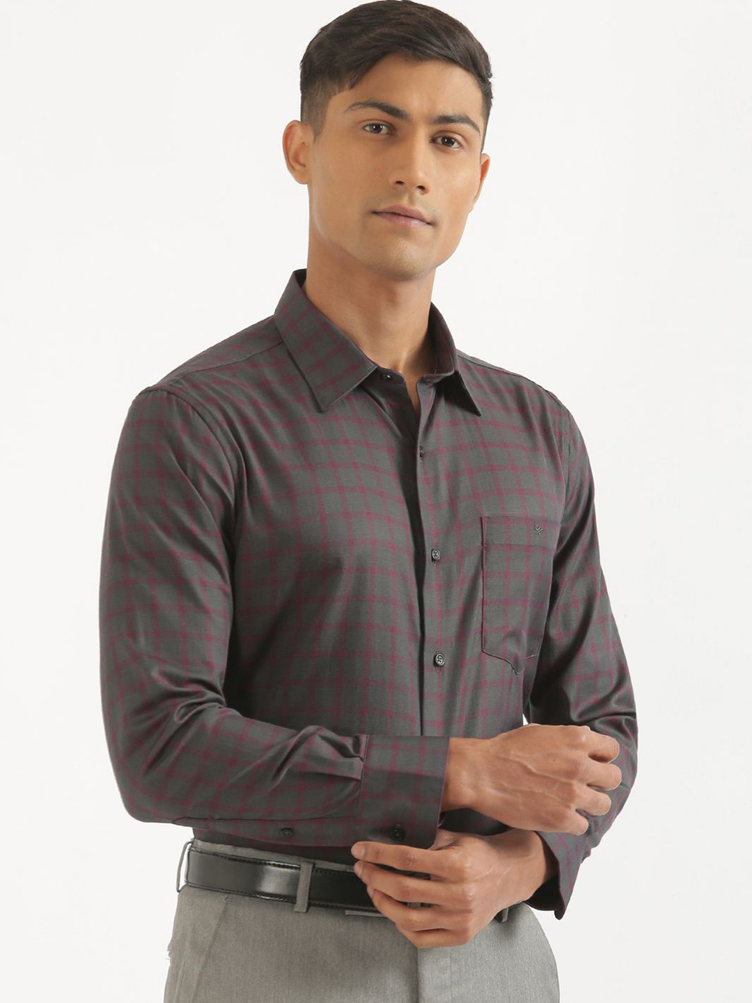 CROYDON UK Men Comfort Tartan Checks Opaque Checked Casual Shirt