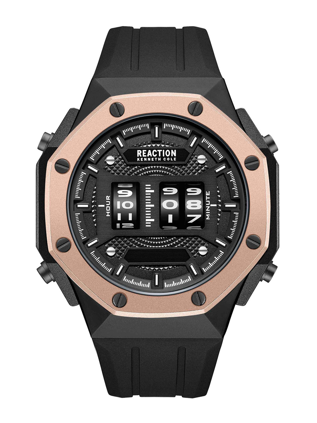 REACTION KENNETH COLE Men Textured Dial & Reset Time Watch KRWGQ0069603