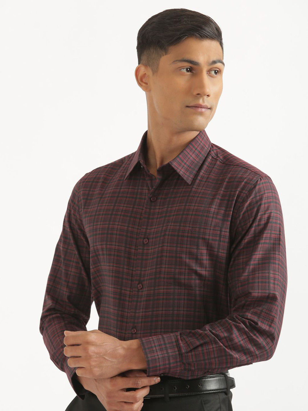 CROYDON UK Men Comfort Tartan Checks Opaque Checked Casual Shirt