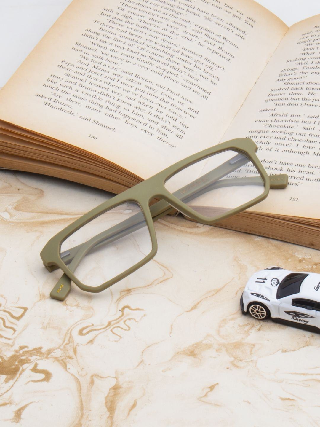 Ted Smith Unisex Green Square Luxury Acetate Frames