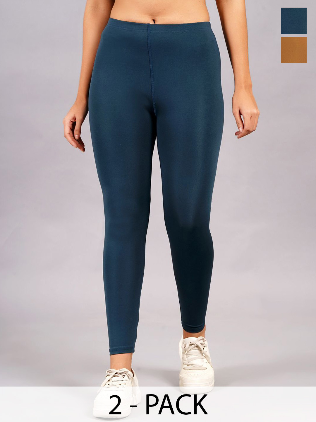 NEVER LOSE Pack Of 2 High-Rise Ankle-Length Tights