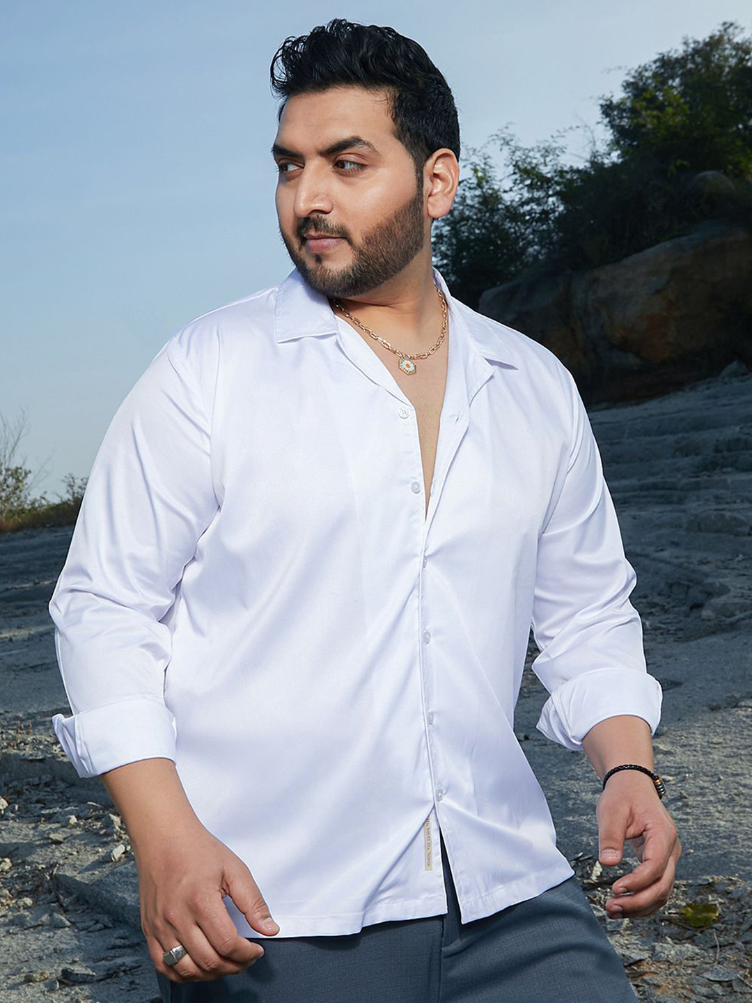 Instafab Plus Men Comfort Opaque Casual Shirt