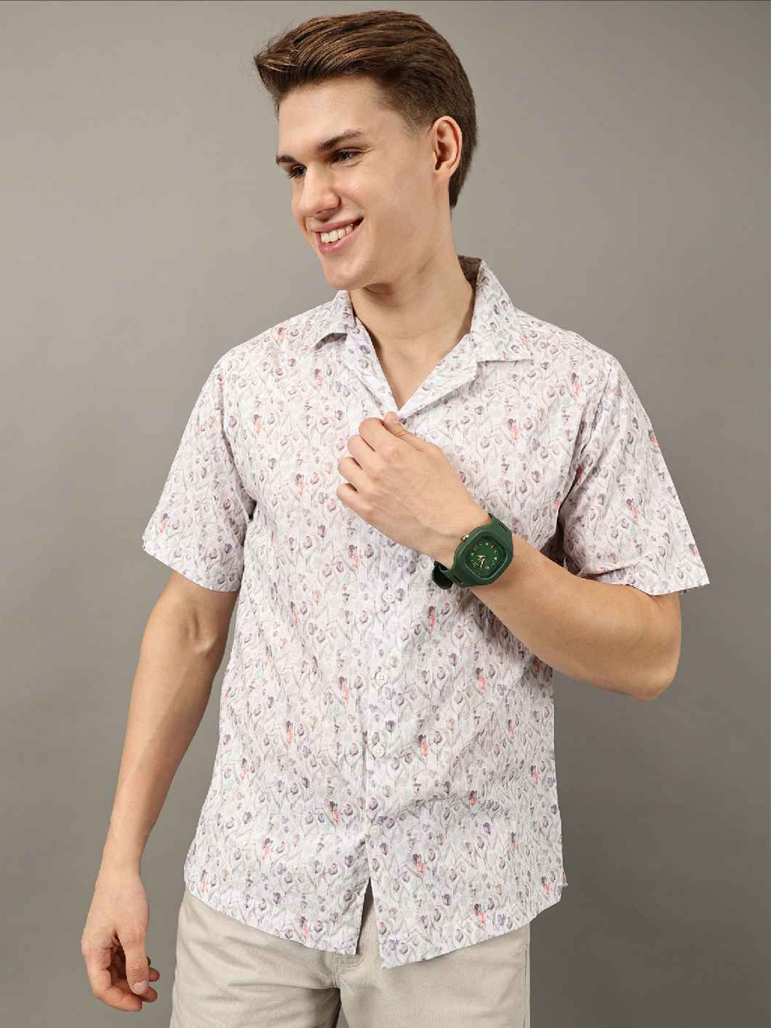 Jilmil Men Classic Floral Opaque Printed Casual Shirt