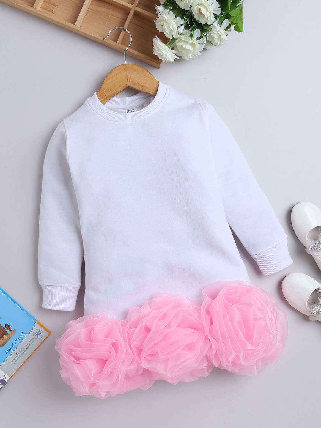 TINY MINY ME Girls Round Neck Jumper Dress
