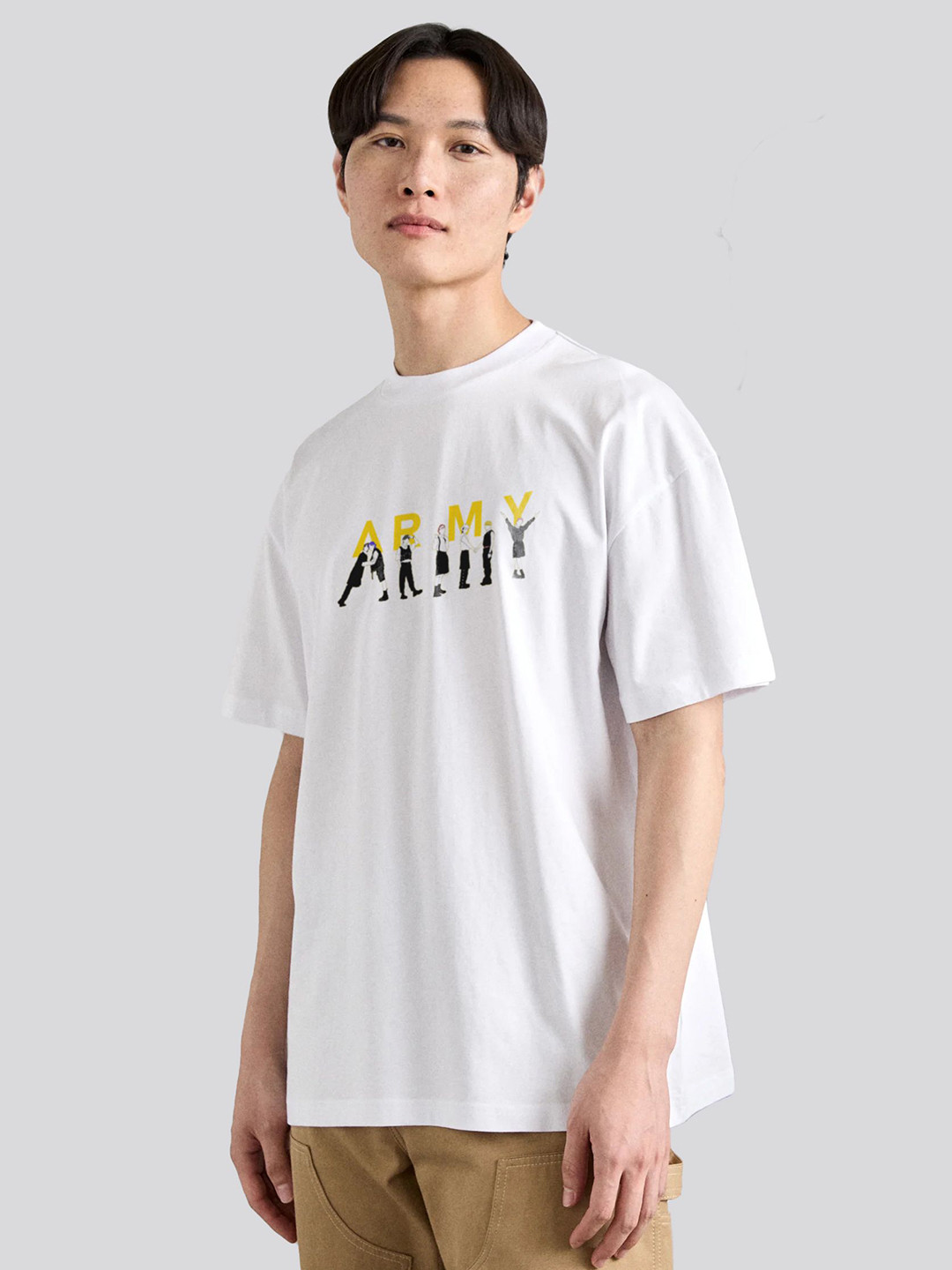 The Korhean Store Unisex BTS Army Streetwear Regular Fit Graphic Printed Cotton Tshirt