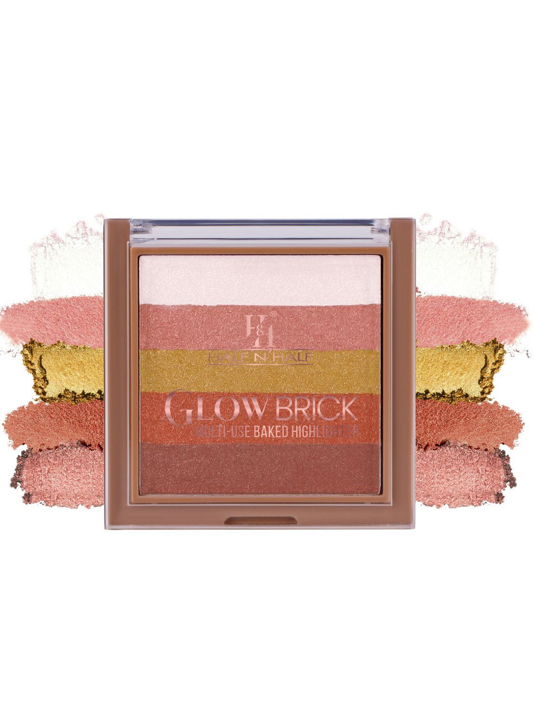 Half N Half Glow Brick Multi-Use Baked Highlighter- 7.5 g- Golden Oak 06