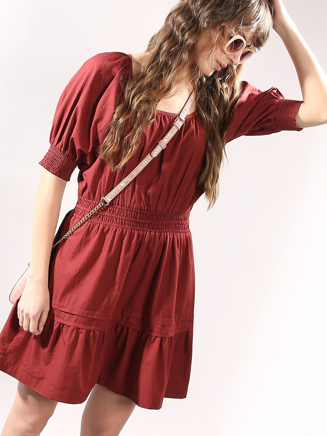 Vero Moda Puff Sleeve Fit & Flare Mini Dress