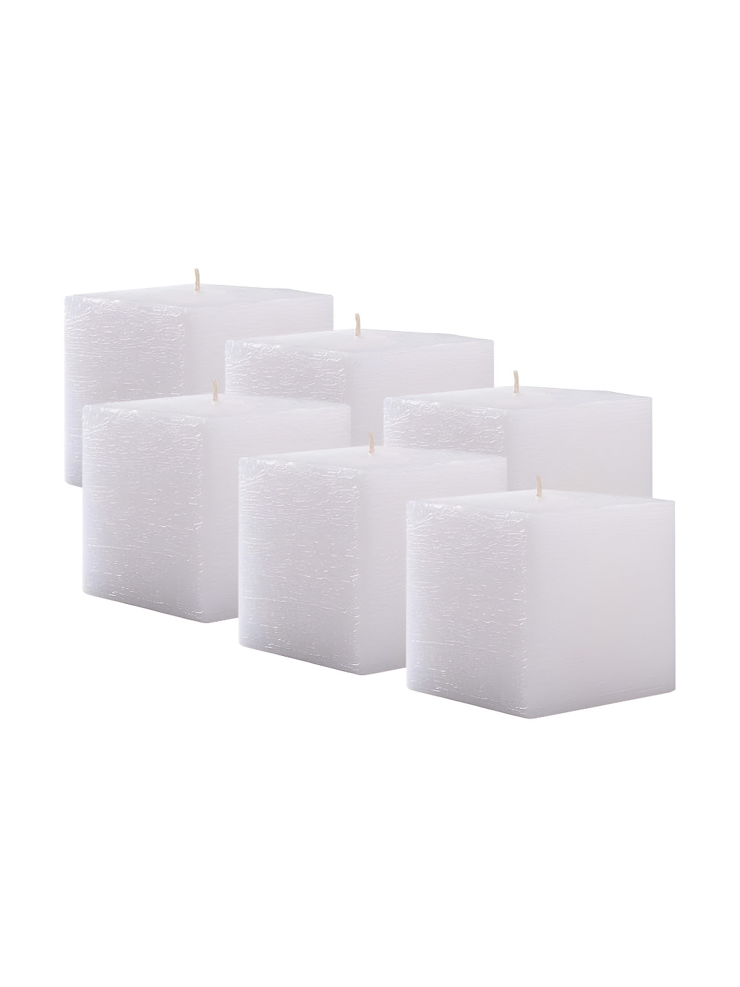atorakushon For Party and Wedding 4Pcs 1 Wick Vanilla Solid Square Regular Pillar Candles