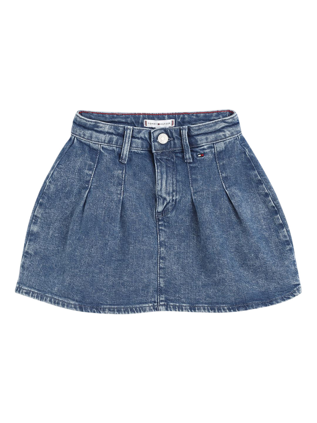 Tommy Hilfiger Girls A-line Knee Length Denim Pleated Skirt