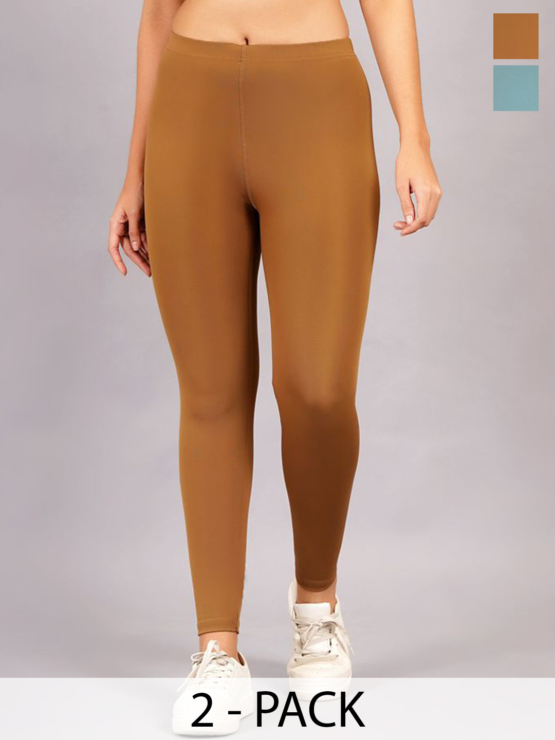 NEVER LOSE Pack Of 2 High-Rise Ankle-Length Tights
