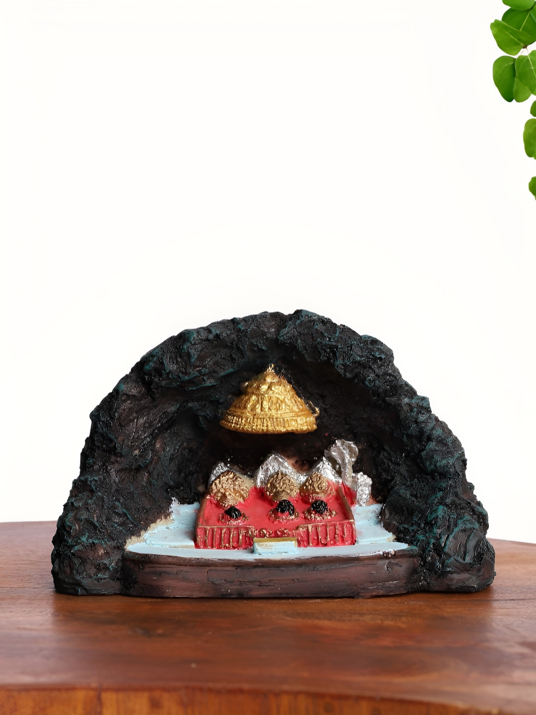 INTERNATIONAL GIFT Mata Vaishno Devi Darbar Black Polyresin Matte Prayer Room Small Showpiece - 4 Inches