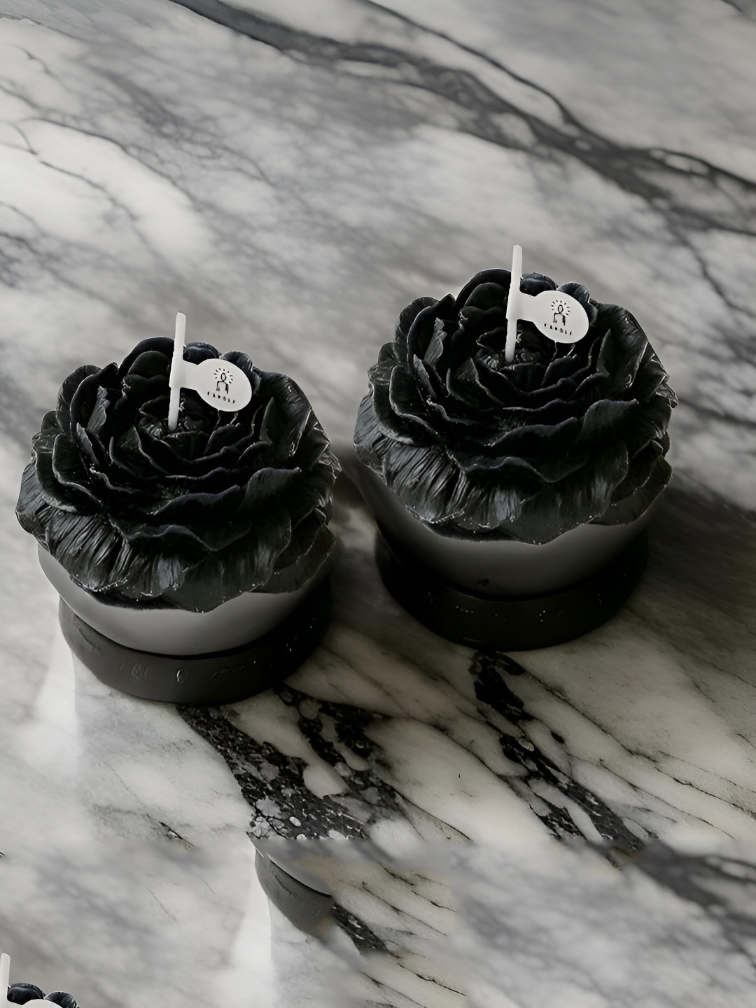 atorakushon Peony Flower 2Pcs Peony Flower and Vanilla Solid Regular Floating Candles