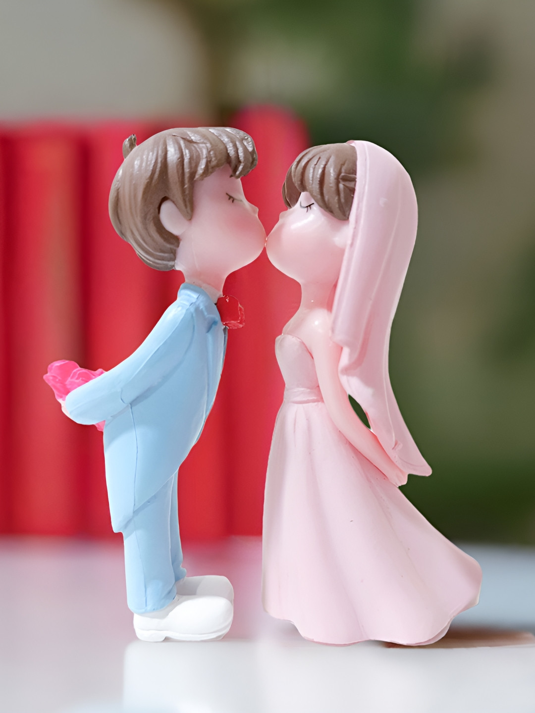 Special You Blue & Pink 2 Pieces Wedding Couple Ceramic Valentine's Showpieces