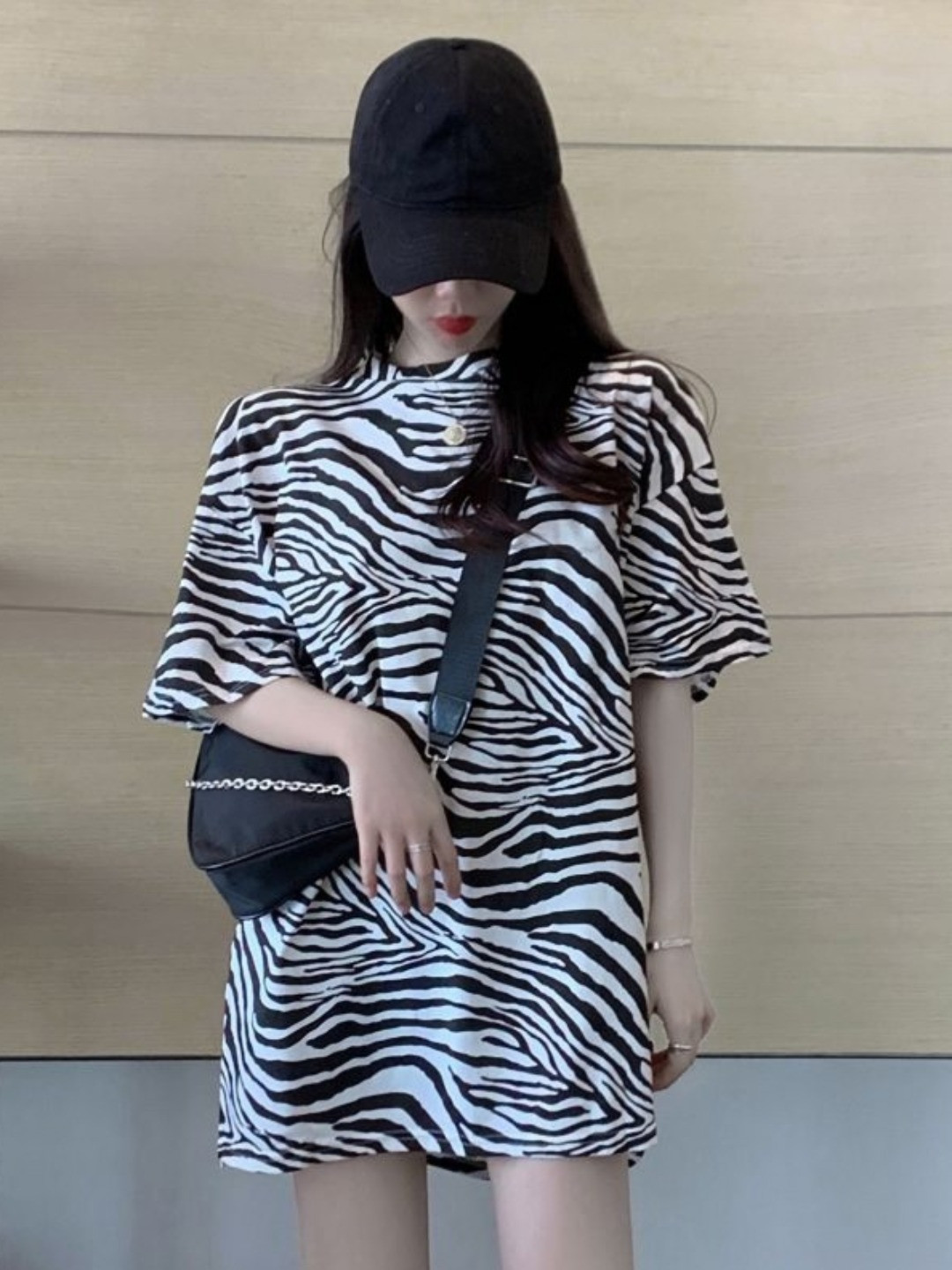 DressBerry Women Striped Hooded Applique T-shirt