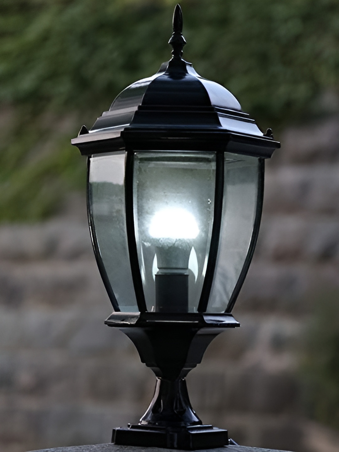 Areezo Elegant Black Bell Shaped Antique Outdoor Waterproof Metal Gate Light