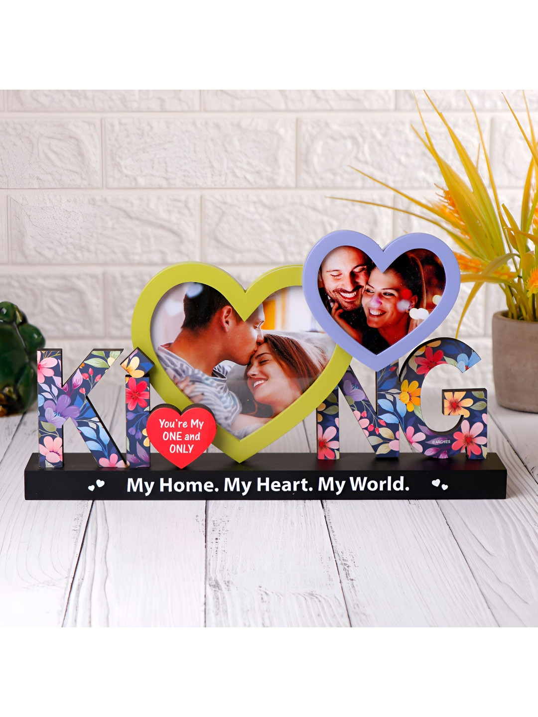 Archies Purple & Red Printed Table Photo Frame