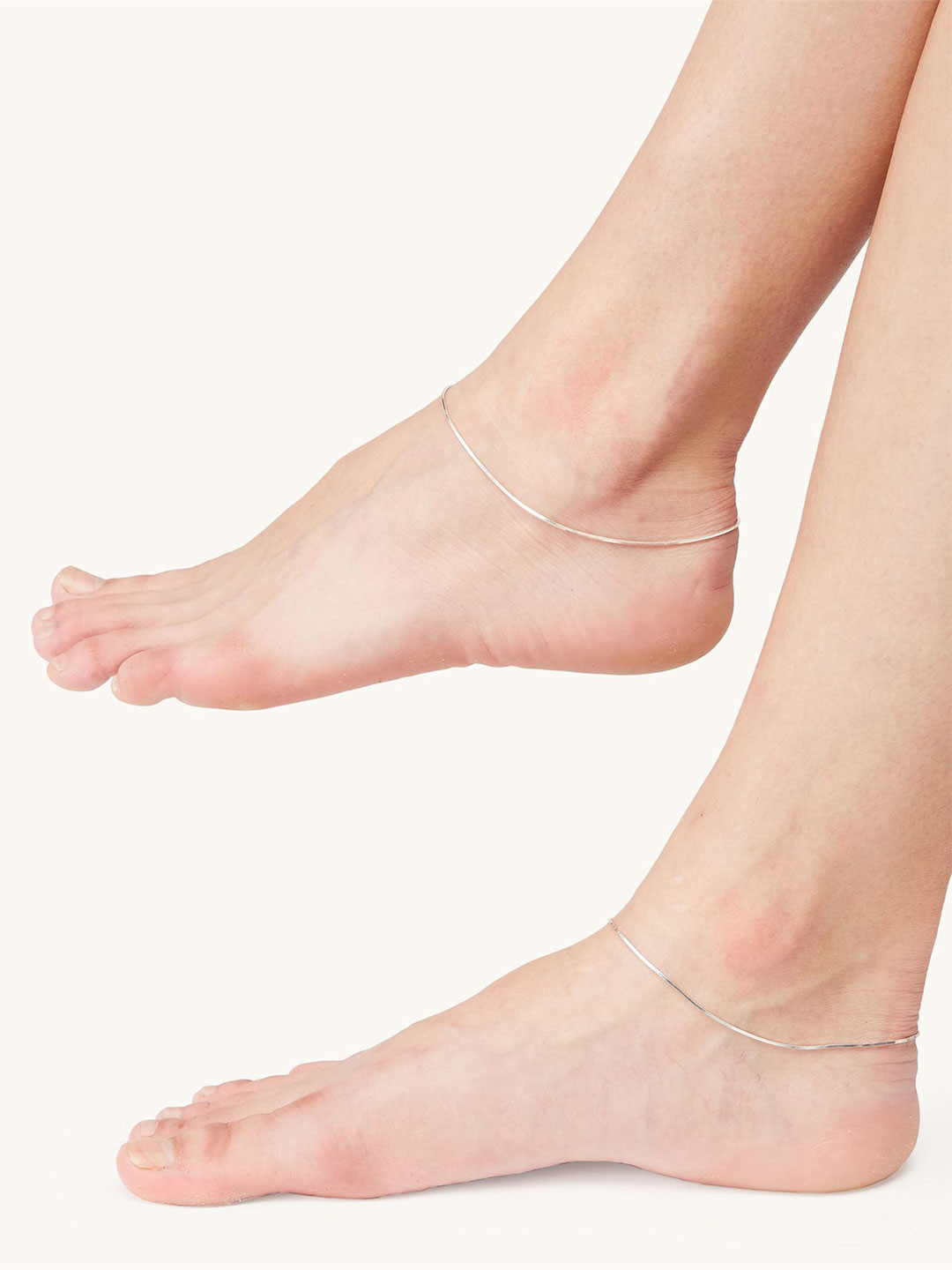 Mareeci Set Of 2 Sterling Silver Sleek Stride Anklet