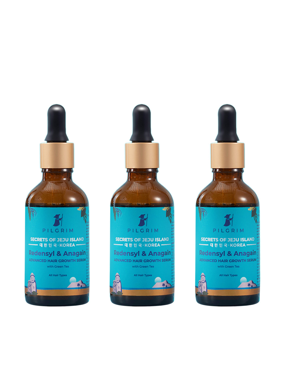 Pilgrim 3Pcs Advanced Hair Growth Serum with Redensyl & Anagain - 50ml each