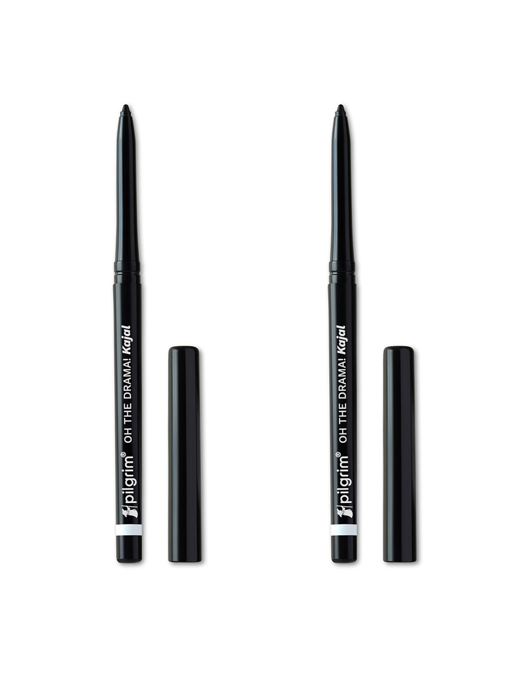 Pilgrim 2Pcs Oh The Drama Smudge & Waterproof Kajal With Argan Oil - Black Mischief KBM1