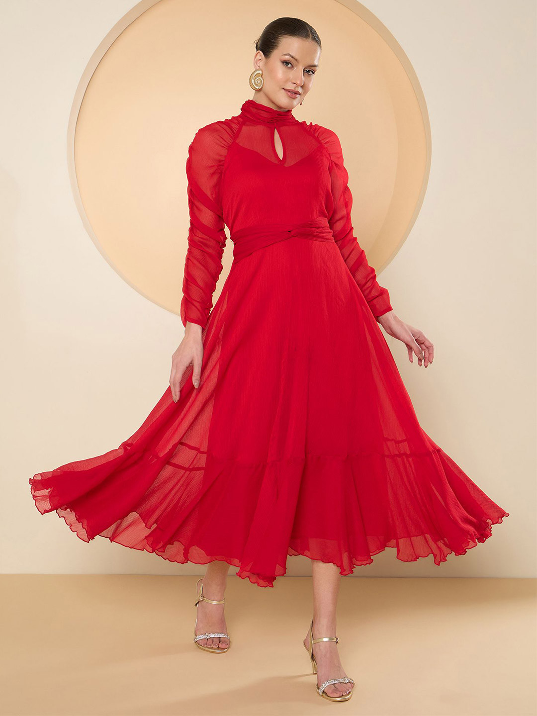 Antheaa Chiffon Maxi Dress