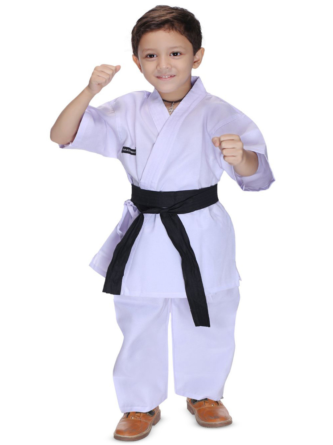 Smuktar garments Boys Karate Costume Coat With Trouser & Waist Belt