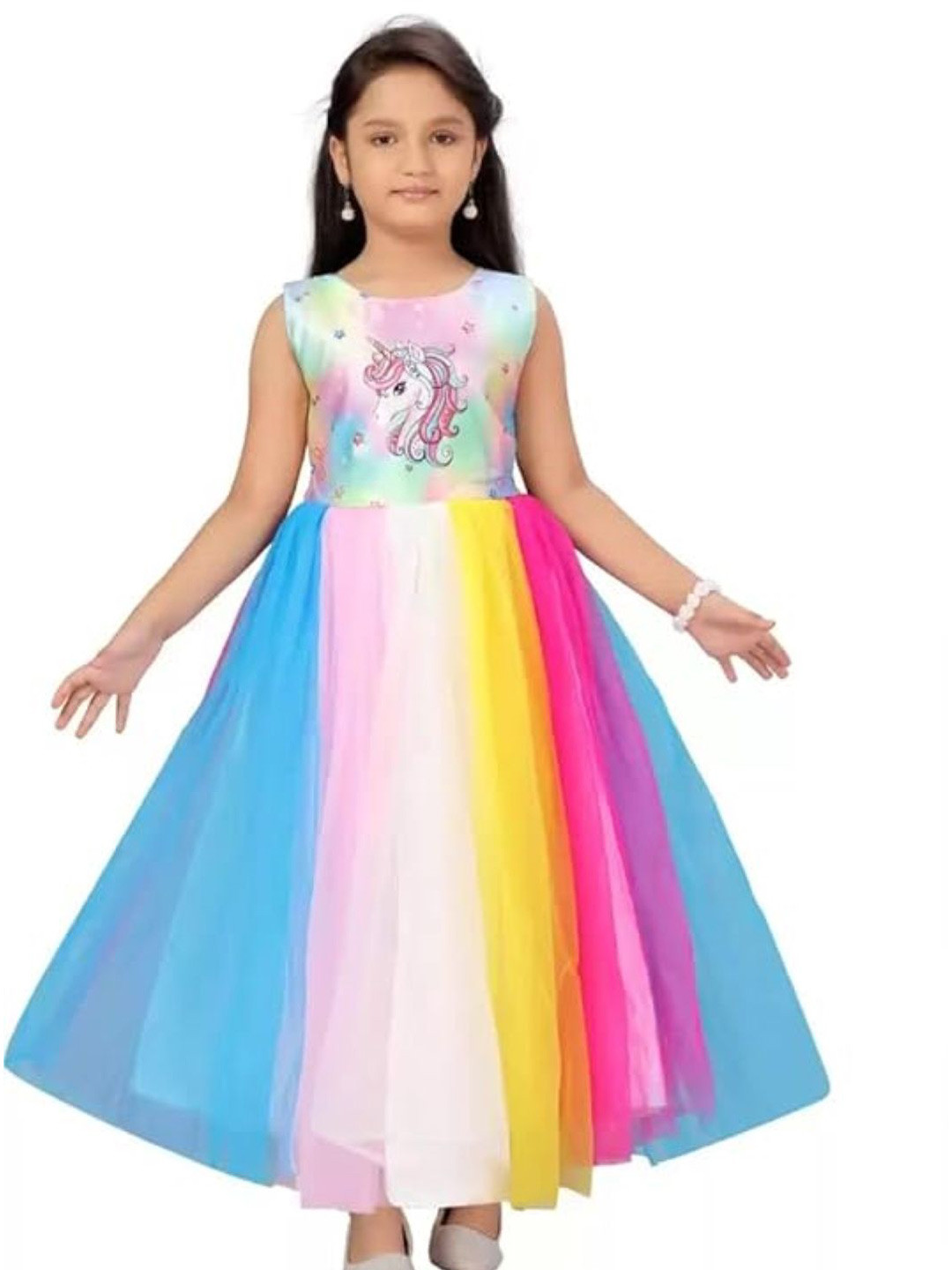 kitty-fashion Animal Print Net Fit & Flare Maxi Dress