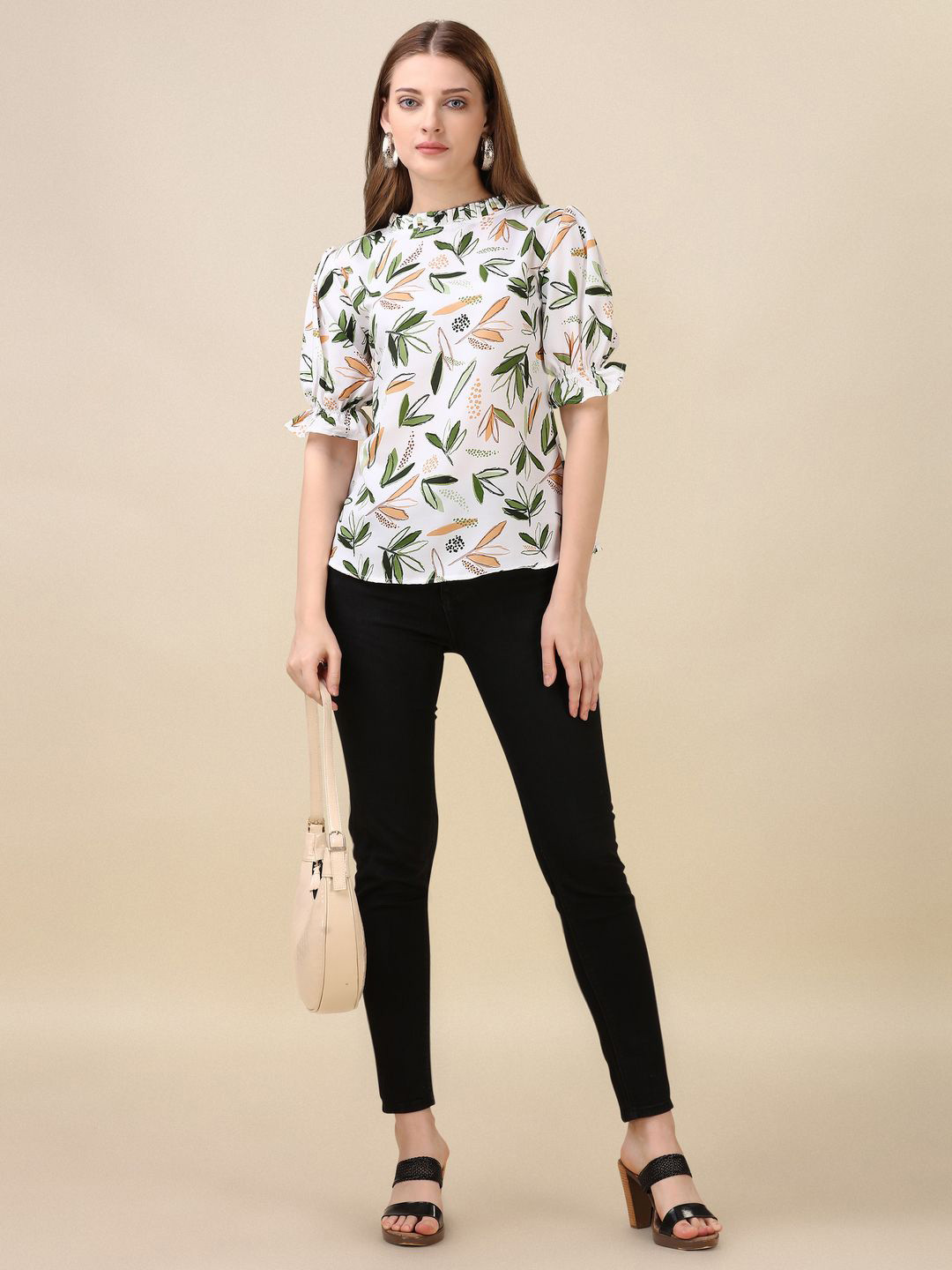 RIEKA Tropical Print Tropical Top
