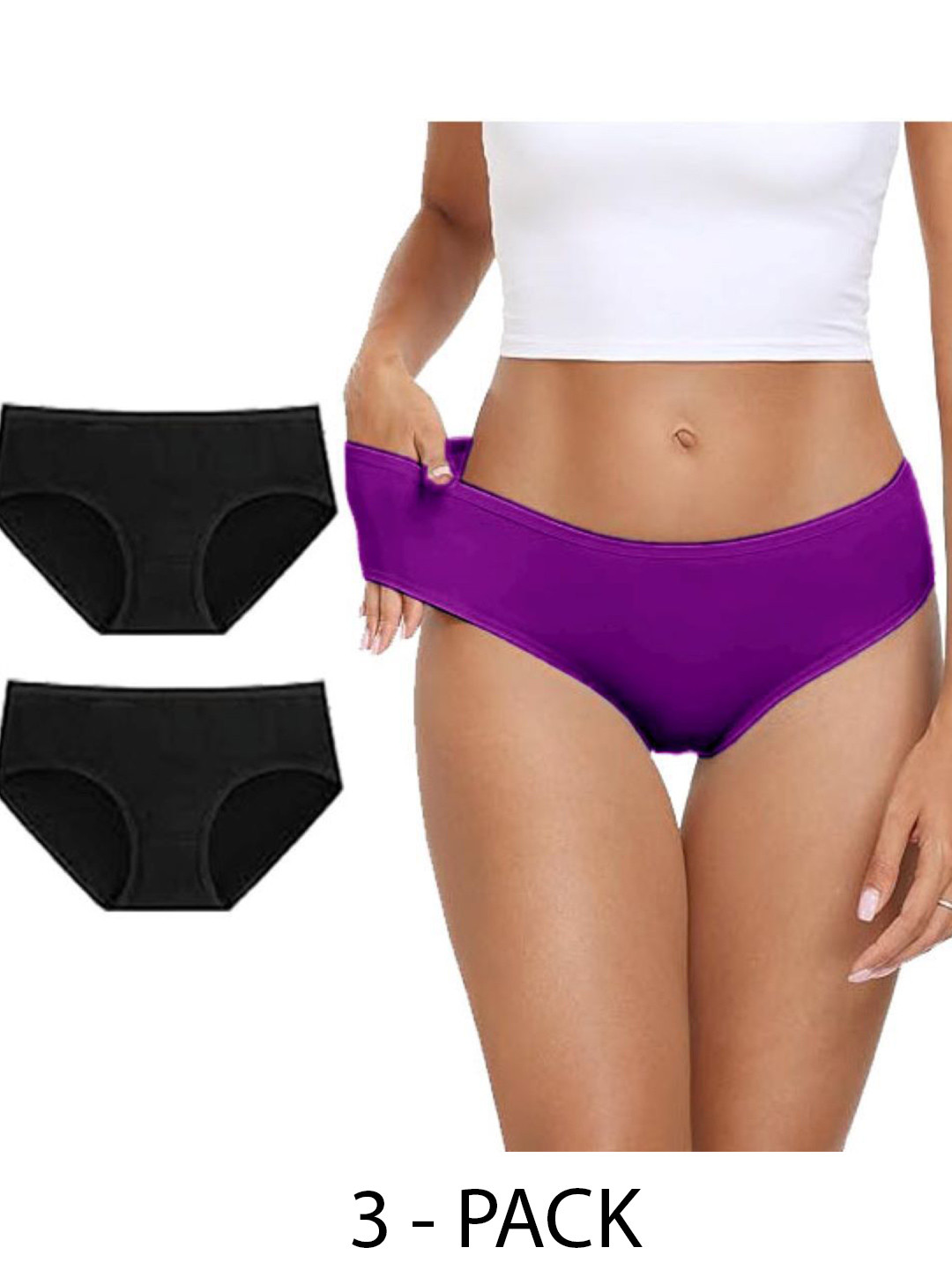 Diving Deep Women Pack of 3 Cotton Hipster Briefs