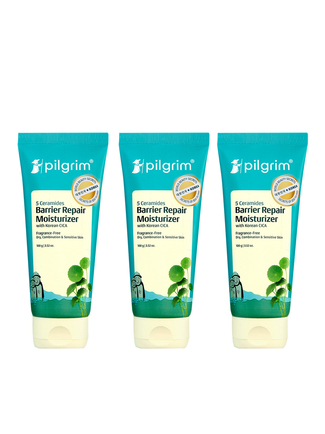 Pilgrim 3-Pcs 5 Ceramides Barrier Repair Moisturizer with Koeran CICA - 100 g each