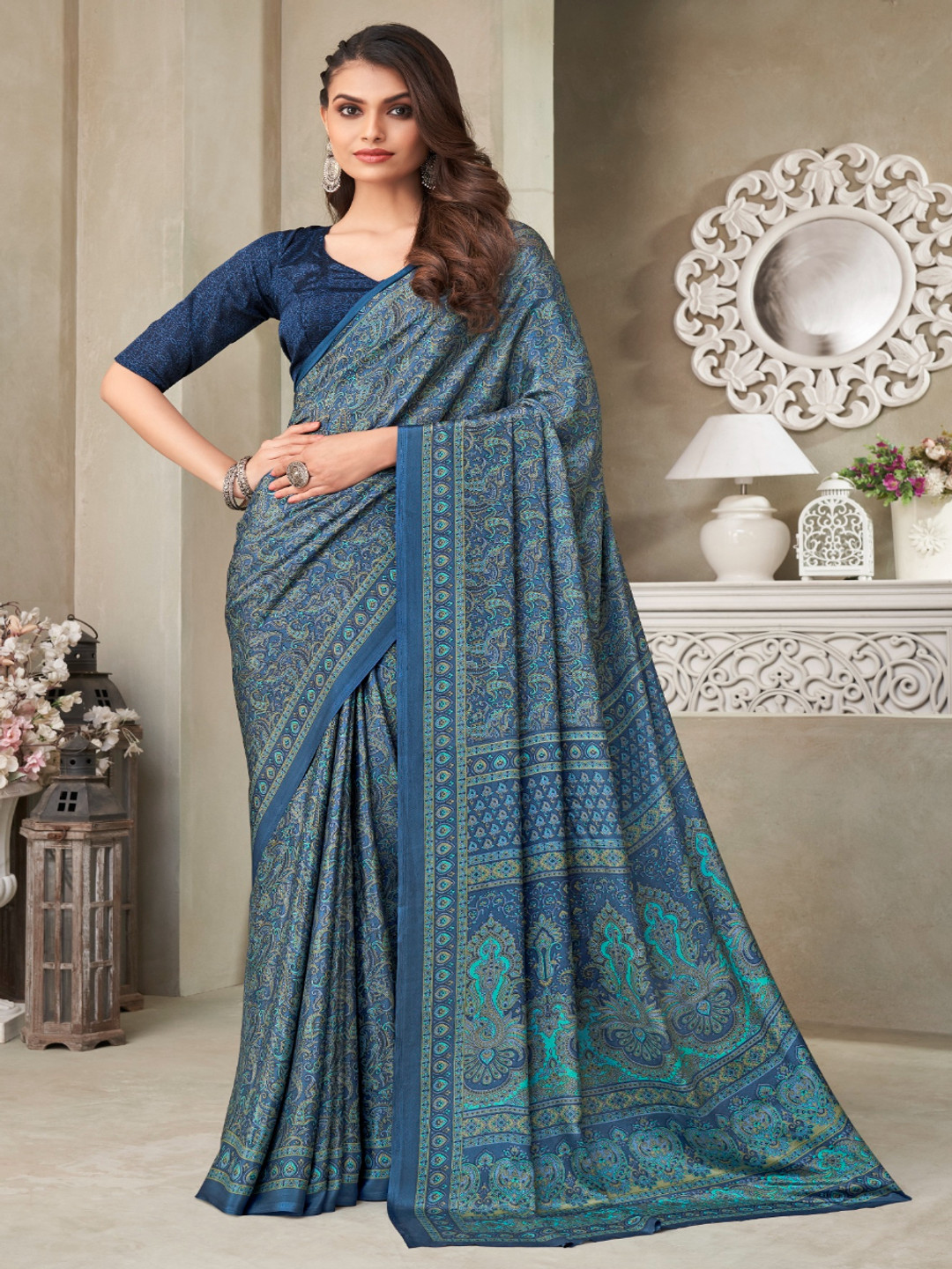 Reboot Fashions Ethnic Motifs Pure Crepe Saree
