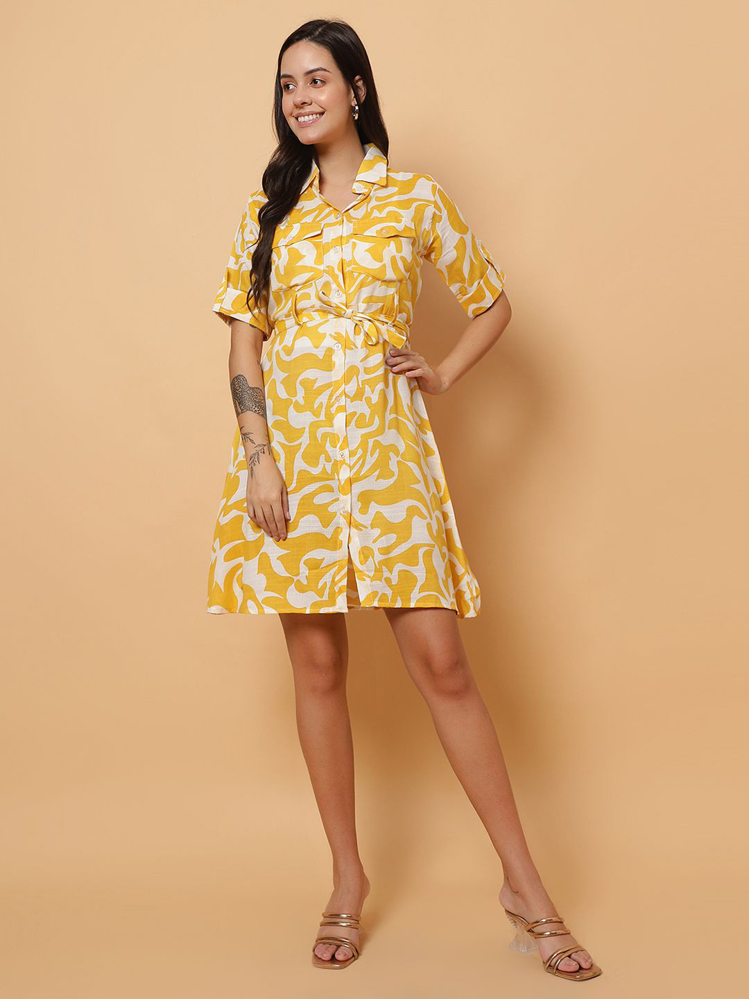 ROSEMELON Print A-Line Dress
