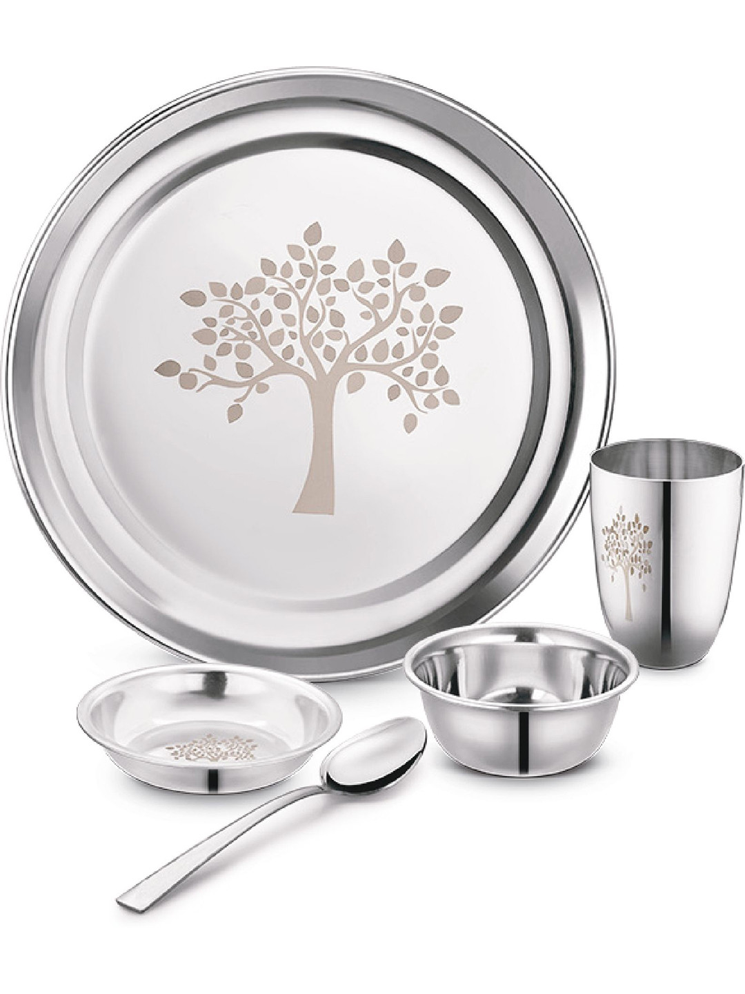 Classic Essentials Unisex Silver Dinner Set