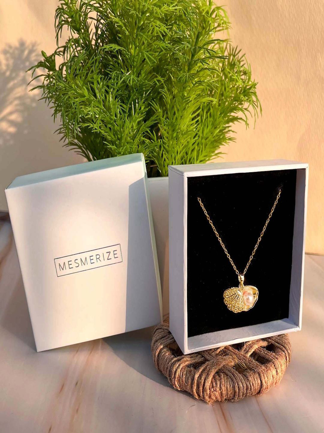 Mesmerize Gold-Plated Stainless Steel 9 Promises Card Pearls Chain