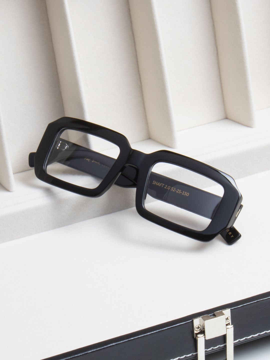 Ted Smith Unisex Black Square Luxury Acetate Frames