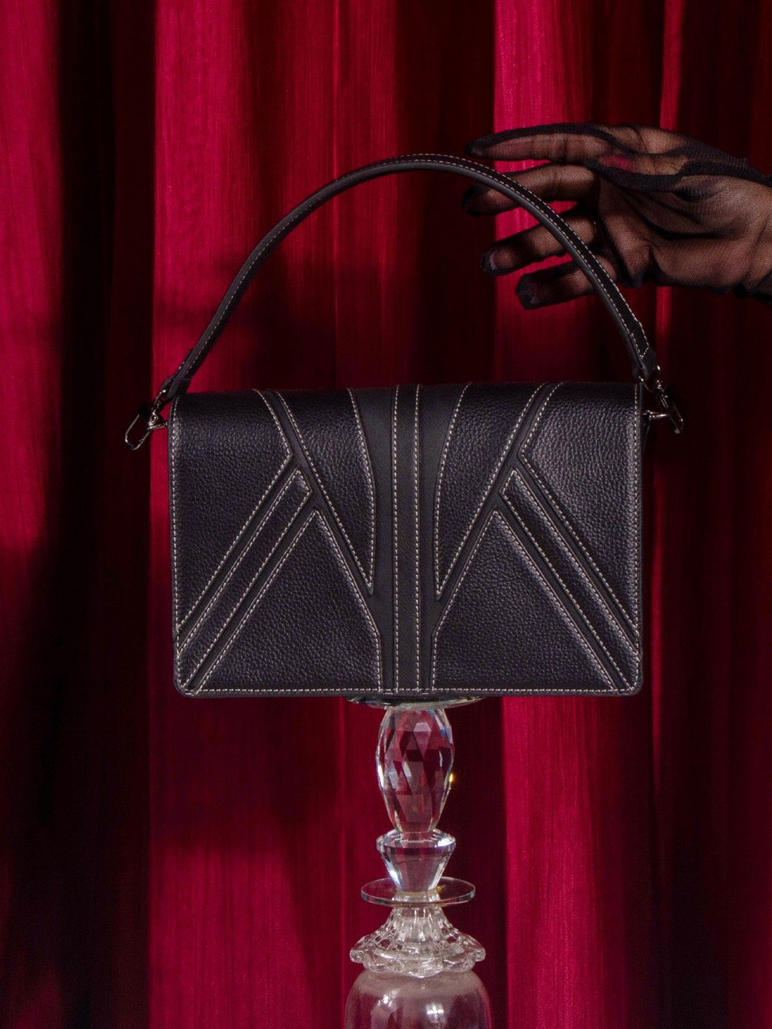 Suave Bags Enigma Sling Classic Black Synthetic Leather Handheld Bag