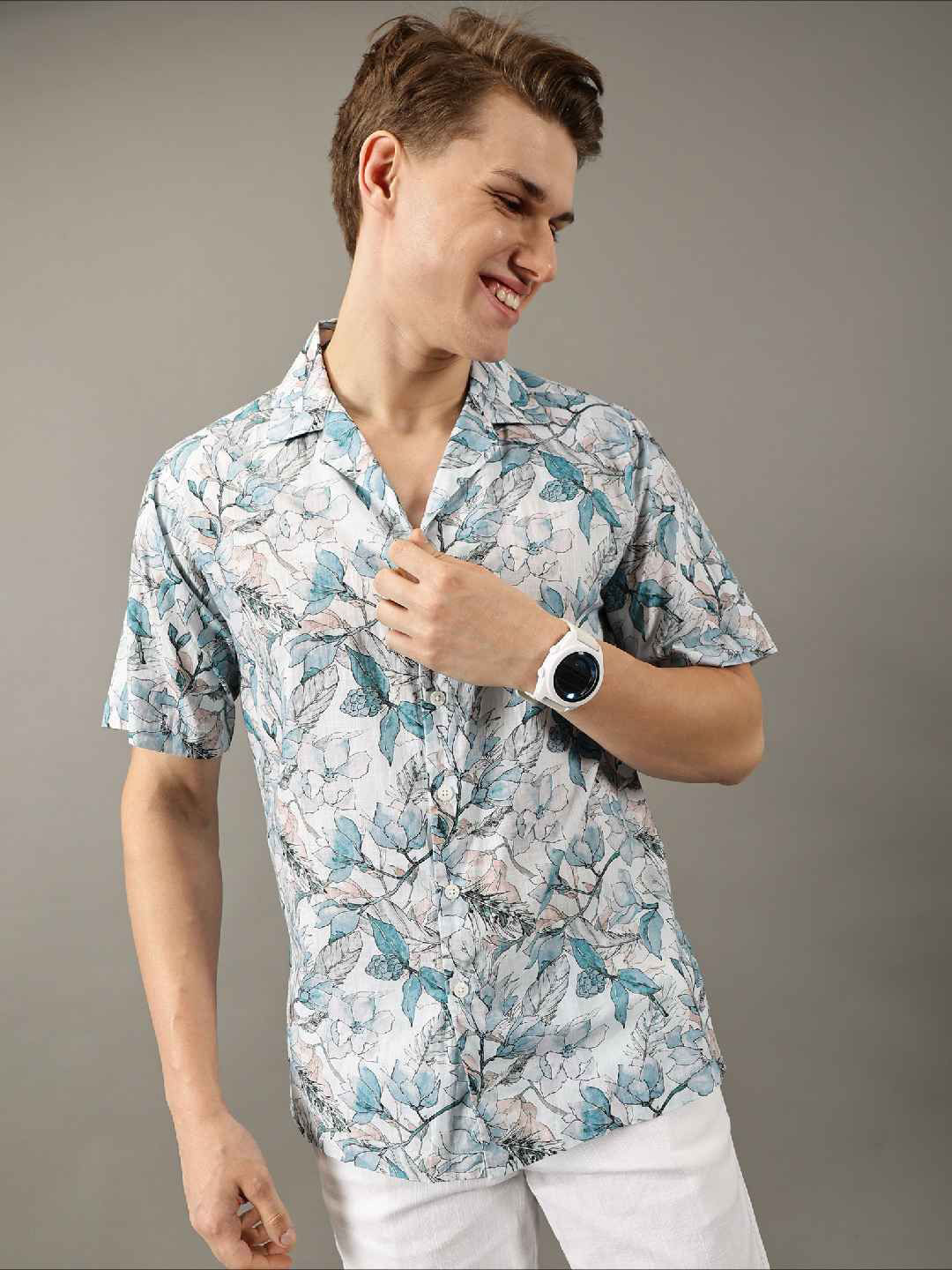 Jilmil Men Classic Floral Opaque Printed Casual Shirt