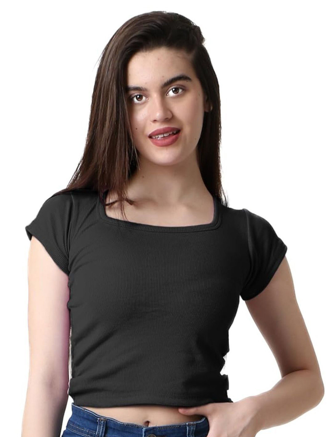 Sizi Cotton Fitted Crop Top