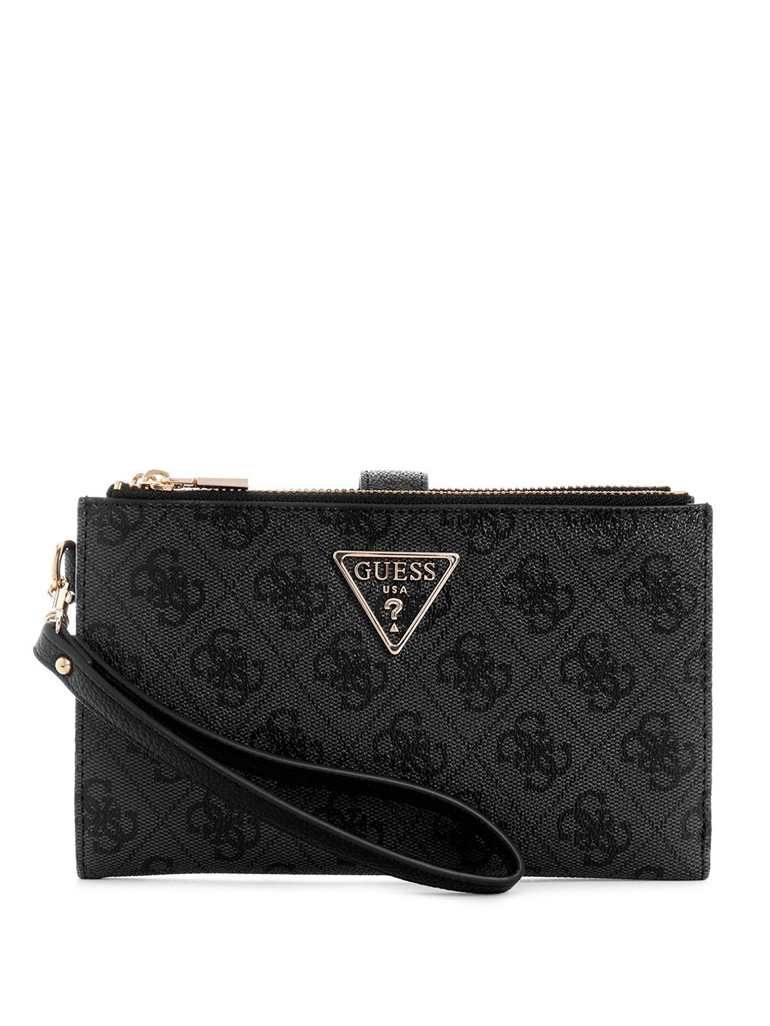 GUESS Women  Coal Logo Printed Laurel PU Two Fold Wallet