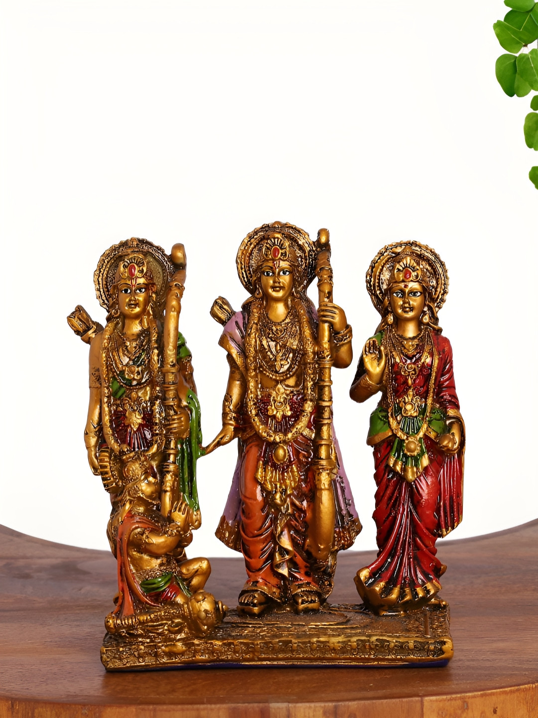 INTERNATIONAL GIFT Ram Darbar Gold Polyresin Glossy Prayer Room Hand-Painted Medium Showpiece - 6 Inches