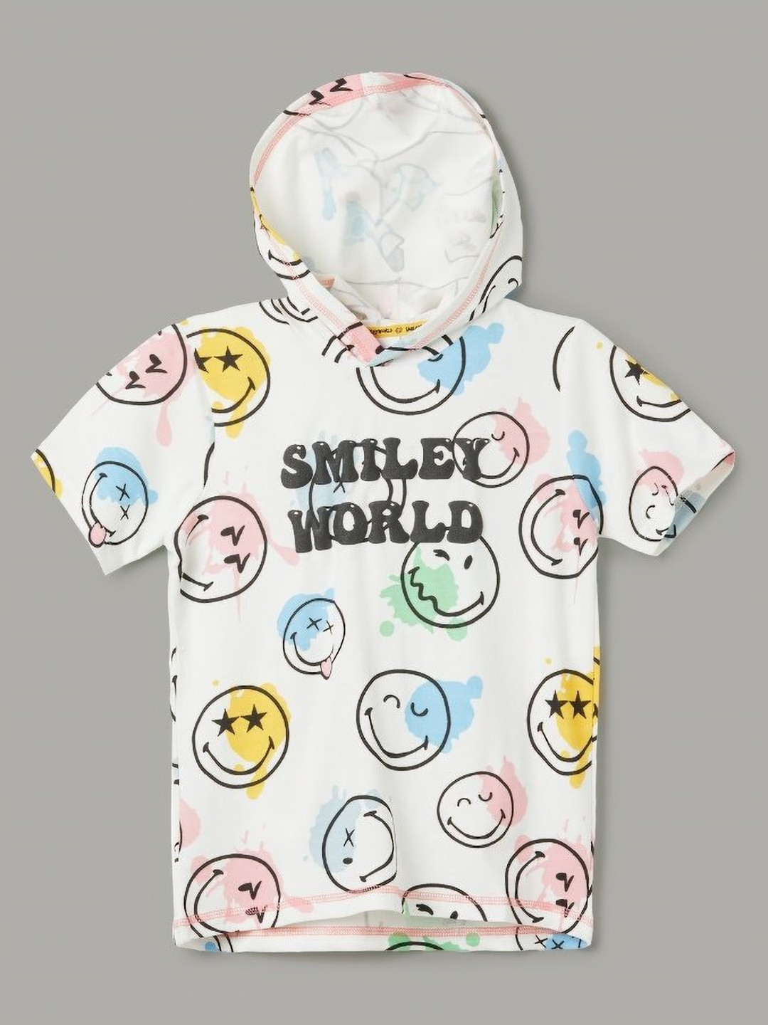 Fame Forever by Lifestyle Boys Smiley Printed Cotton T-shirt
