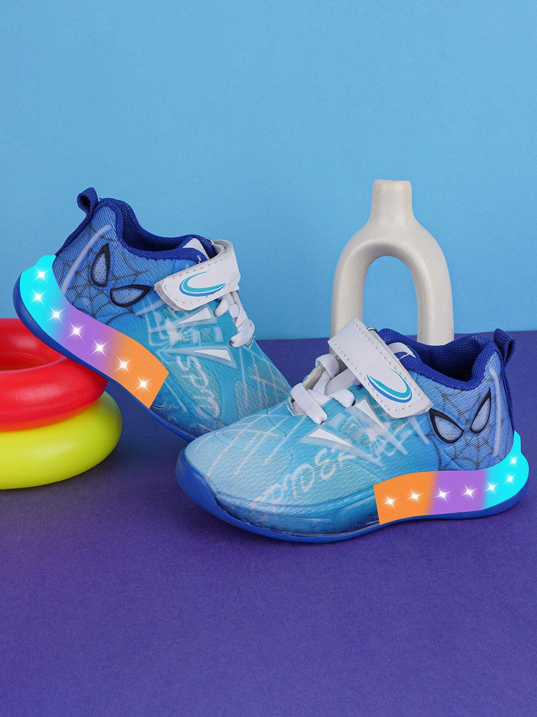 BAESD Girls Spider-Man Woven Design Sneakers