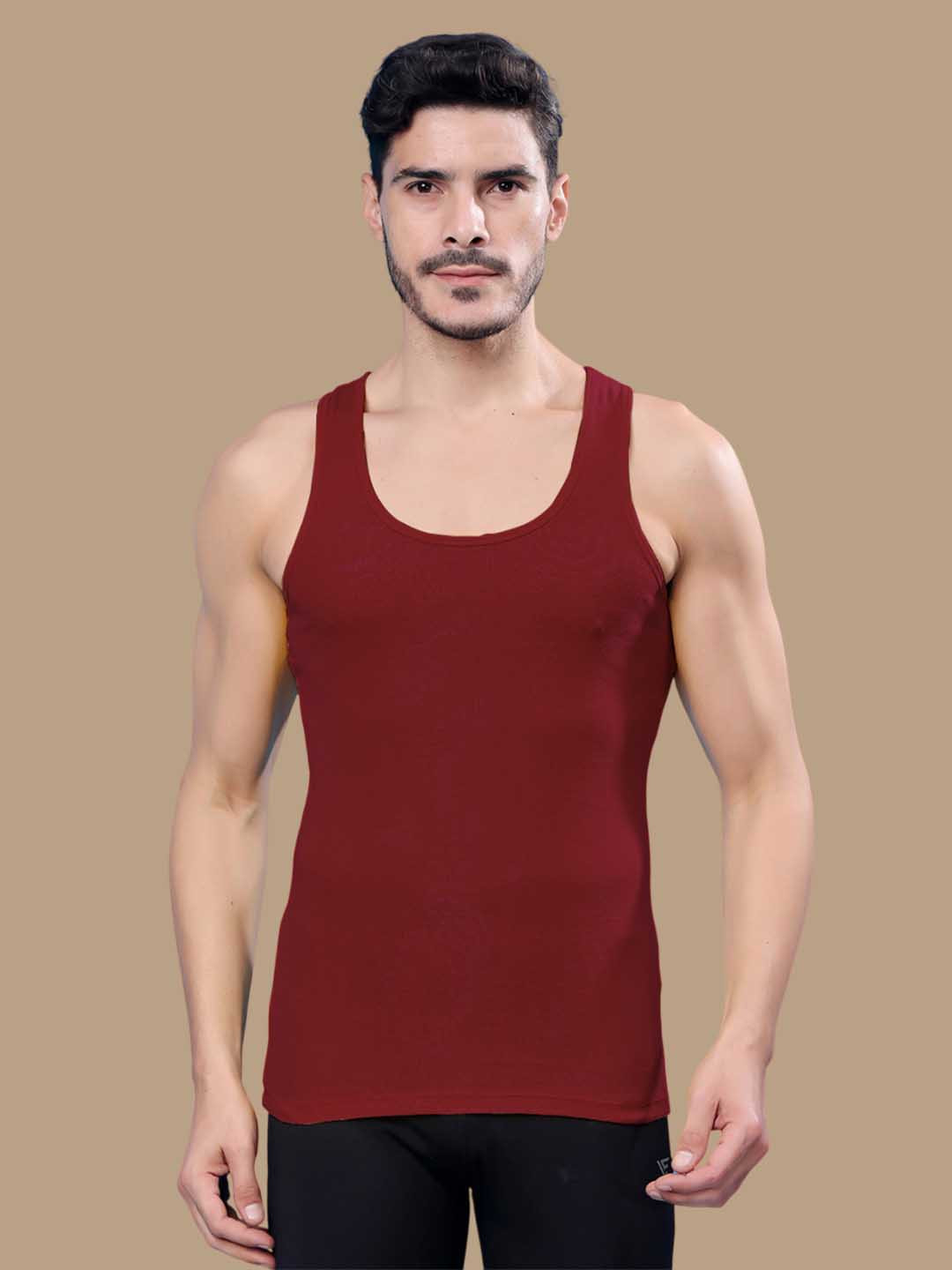 Friskers Pack of 2 Round Neck Ribbed Gym Vests 17012025R-05-14