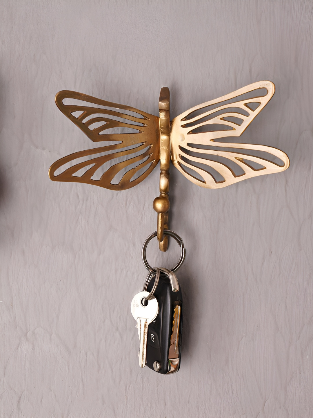 JAYPORE Antique Brass Glossy Hanging Hall Abstract Wall Decor-4.9In