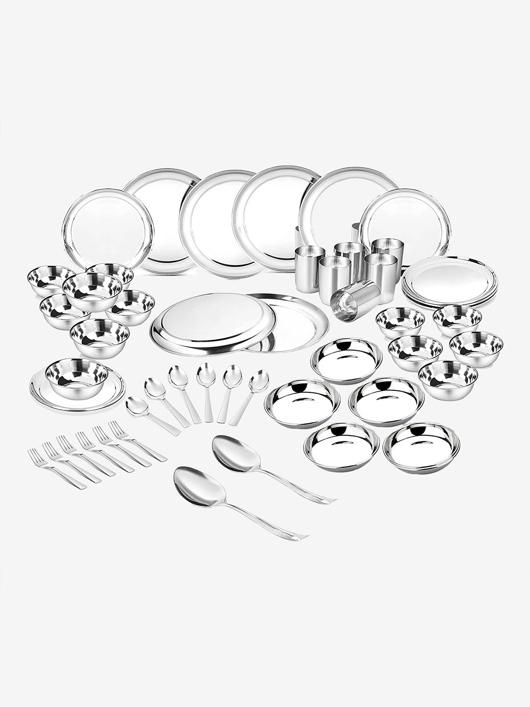 Classic Essentials Unisex Silver Dinner Set