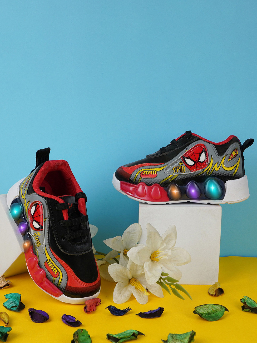 BAESD Unisex Kids Spider-Man Woven Design Sneakers